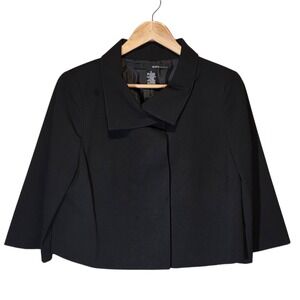 Mixit Black Blazer Womens 12 Cropped Boxy Modern Minimalist Office